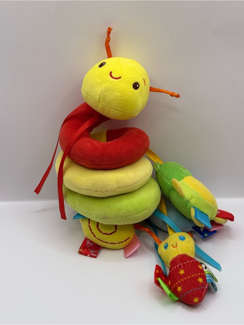 Mary Meyer TagGies Inch Worm Spiral Baby Toy Car Seat Activity Plush